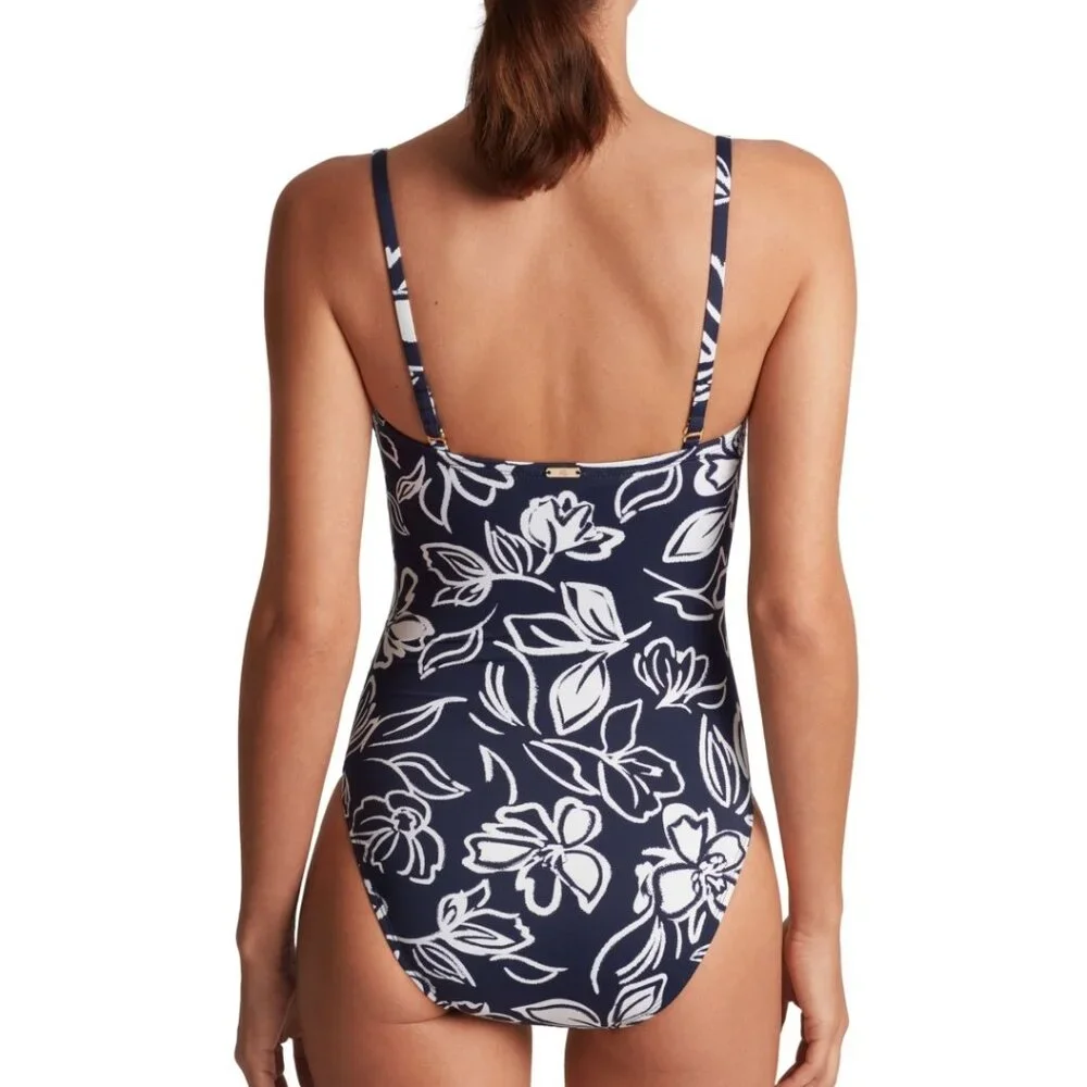 Lauren Ralph Lauren Floral-Print U-Wire One-Piece Swimsuit  Allora Floral - Picture 9 of 9